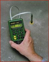 Moisture Testing of Concrete Floors with Tramex moisture meter NCC